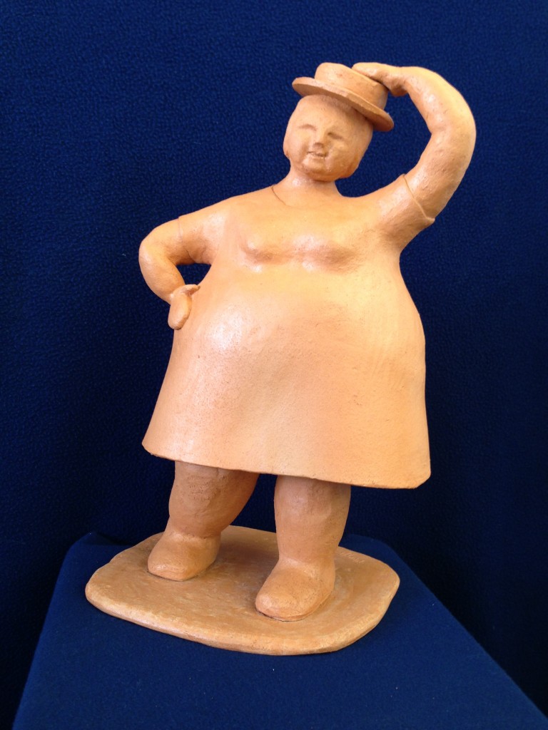 The Lady in the Porkpie Hat, terracotta, 14x4, 2014