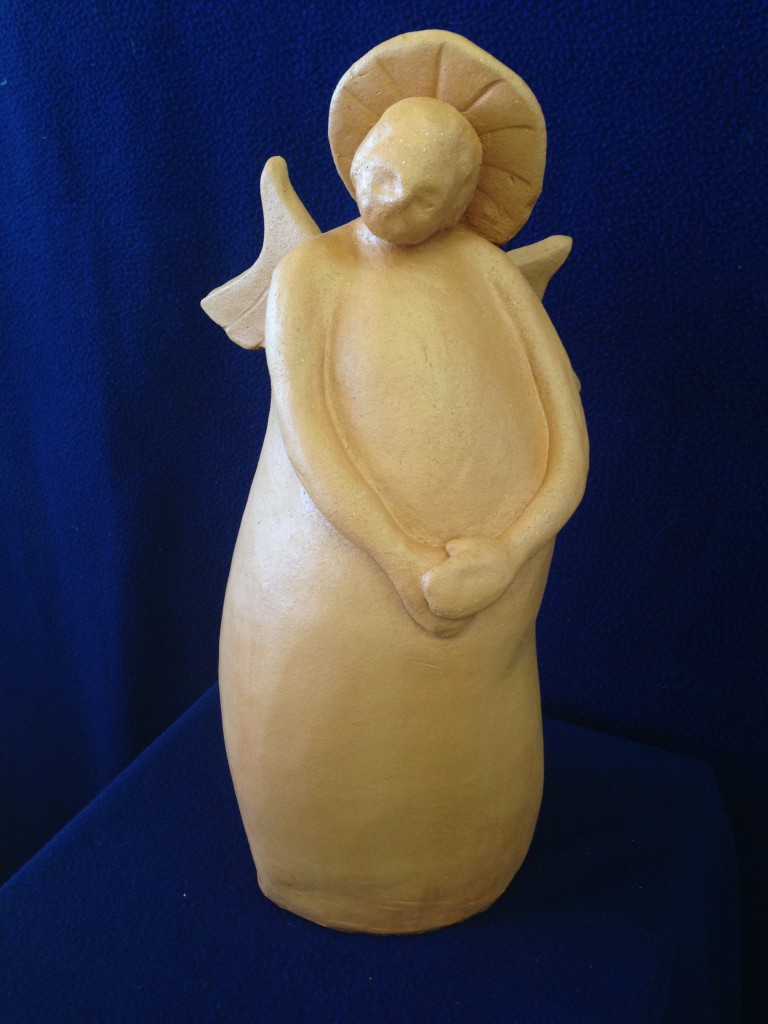 Contemplative Angel,  terra cotta,  12x4, 2014